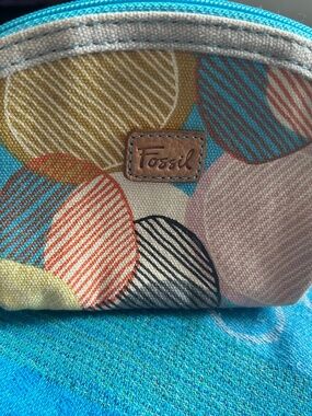 Fossil make-up bag Multicolour Abstract Geometric Canvas Pouch